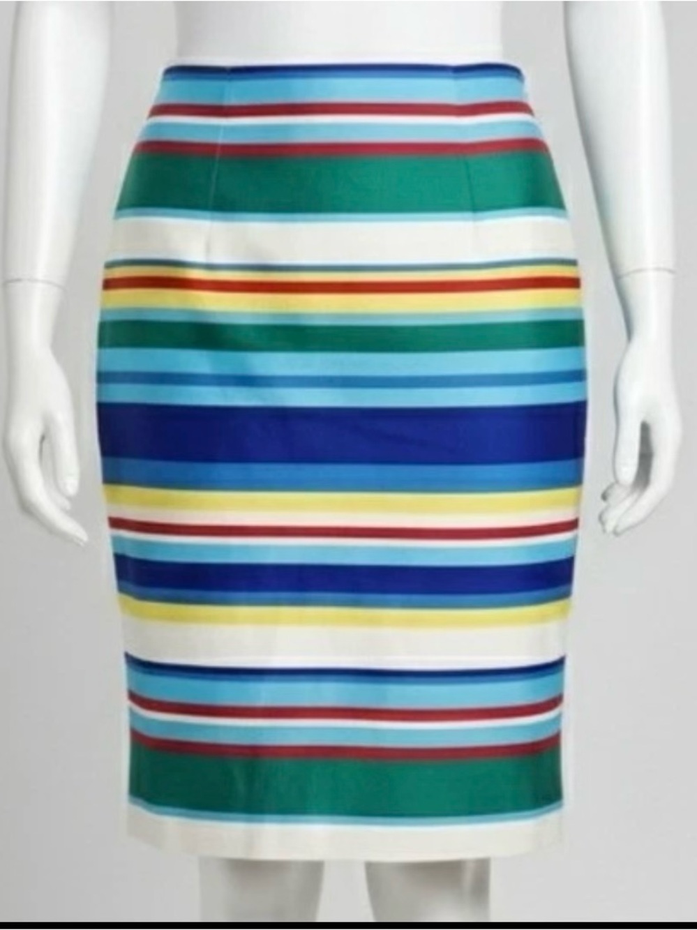 Talbots Multicolor Striped Pencil Skirt in Blue, Green, Yellow, Red